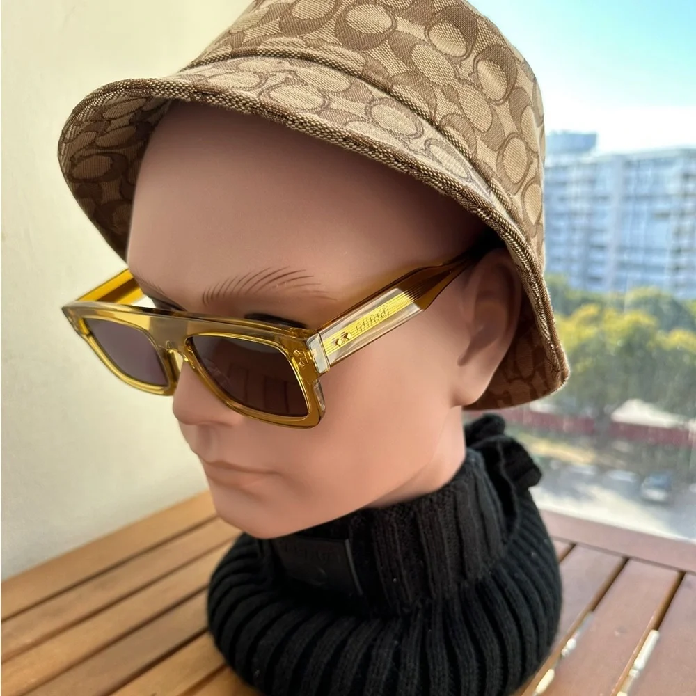 New Authentic- GUCCI EYEWEAR GG1085S SUNGLASSES Yellow & Grey